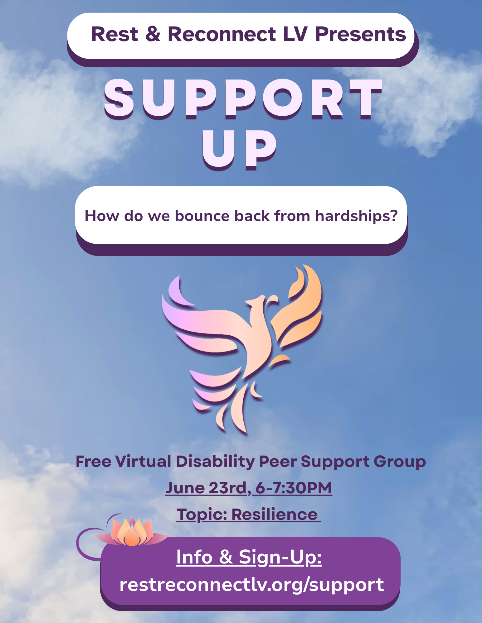 Support UP resilience session flyer